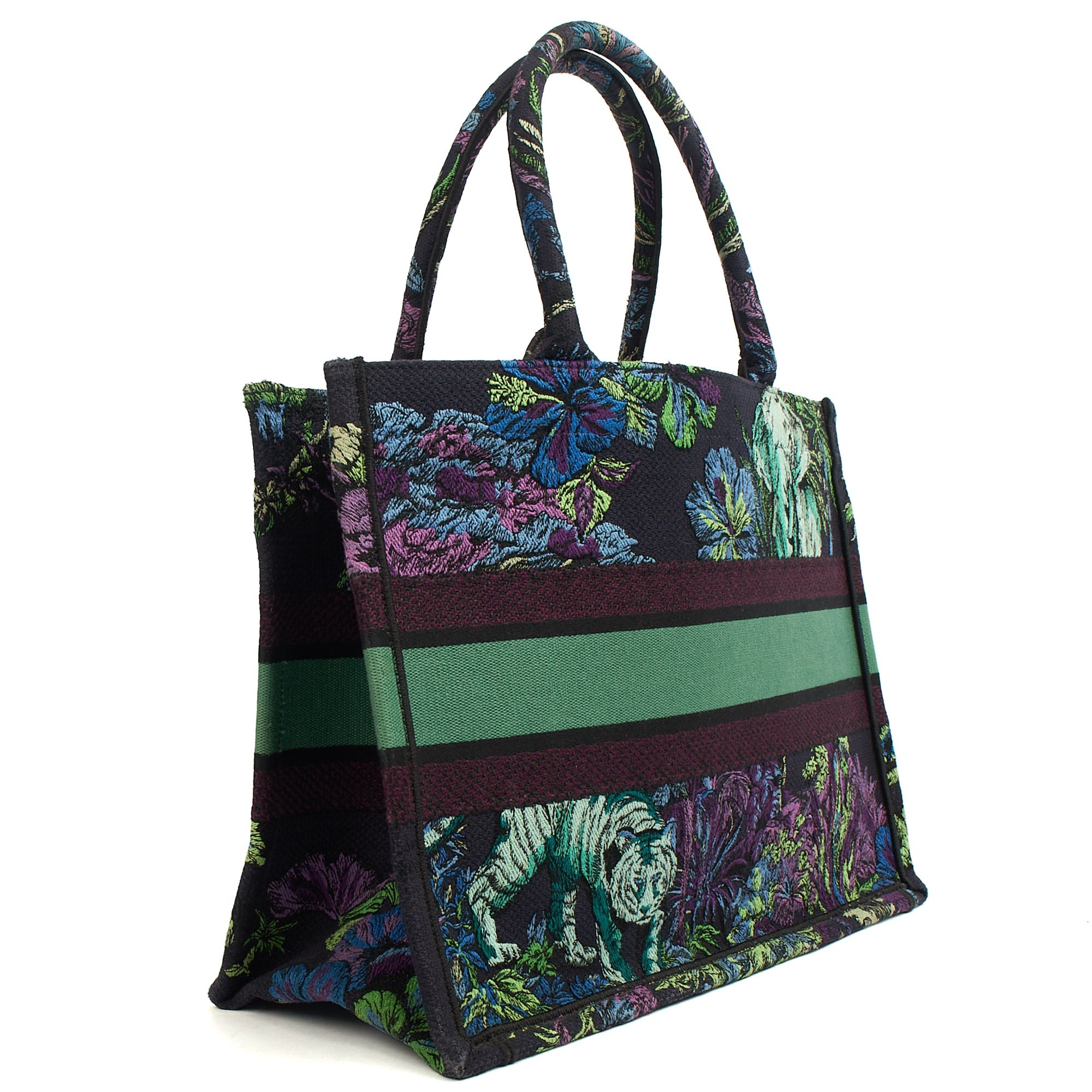 Christian Dior Tote Book Tote - Small in Blue, Fabric — Side View