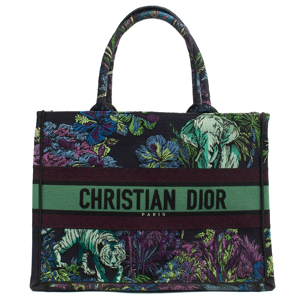 Christian Dior Tote Book Tote - Small in Blue, Fabric — Front View