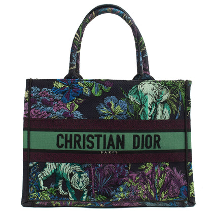 Christian Dior Tote Book Tote - Small in Blue, Fabric — Front View
