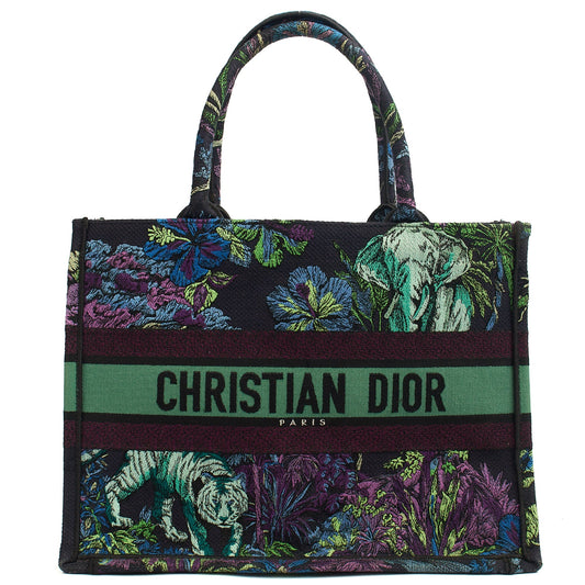 Christian Dior Tote Book Tote - Small in Blue, Fabric — Front View