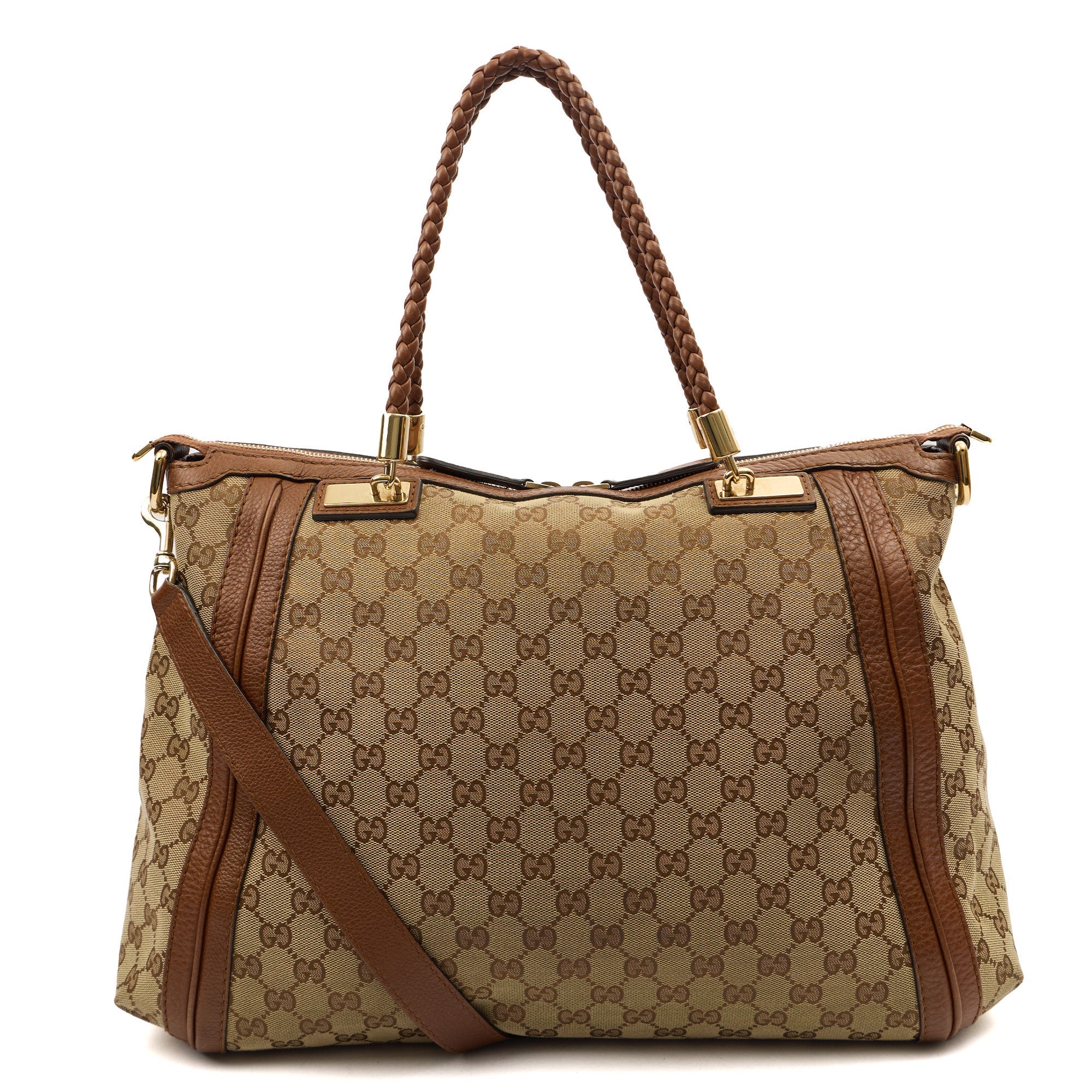 Gucci Tote Bamboo Shopper Tote - Medium in Brown, Canvas — Alternate View 9