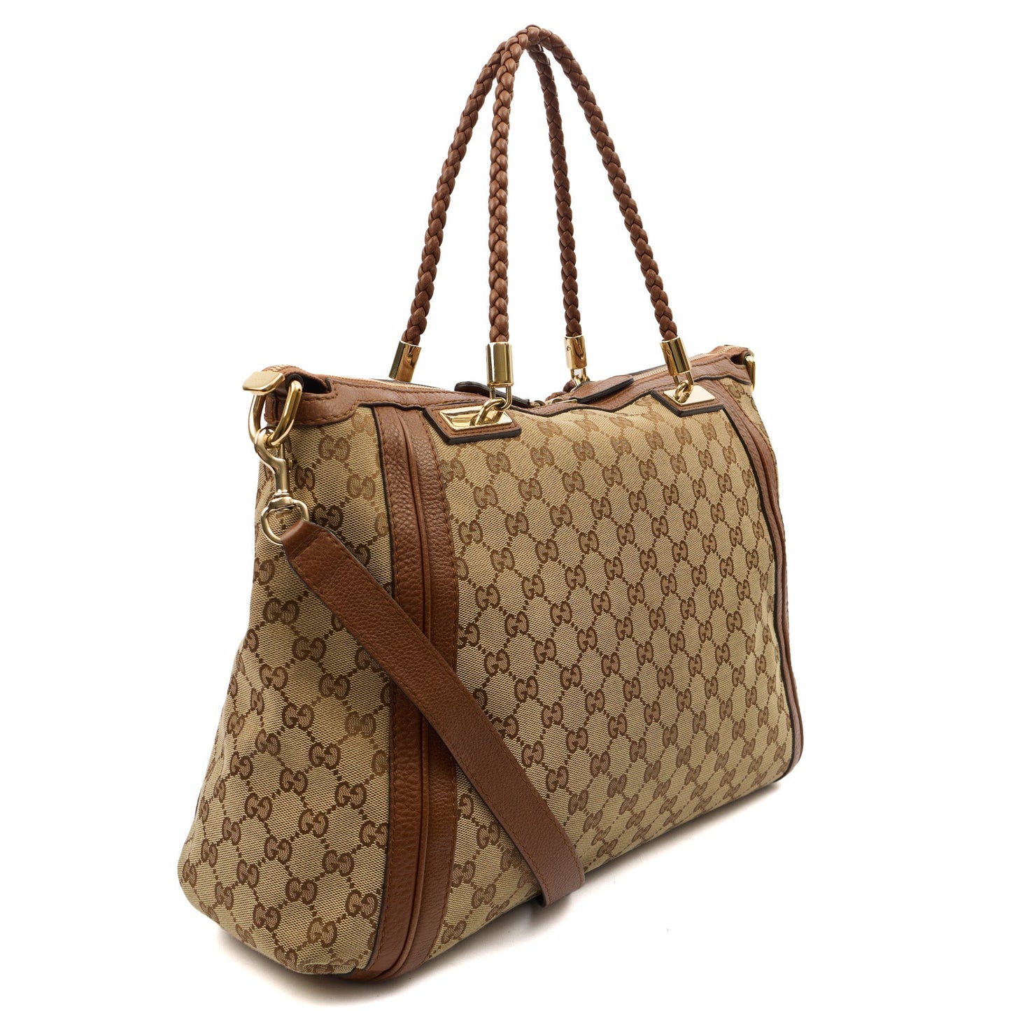 Gucci Tote Bamboo Shopper Tote - Medium in Brown, Canvas — Alternate View 14