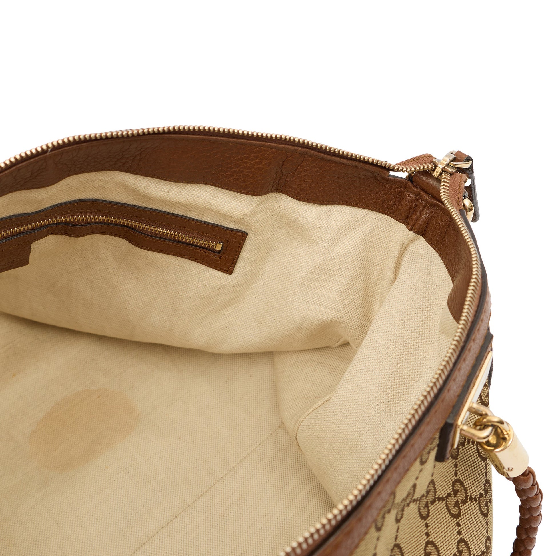Gucci Tote Bamboo Shopper Tote - Medium in Brown, Canvas — Detail View