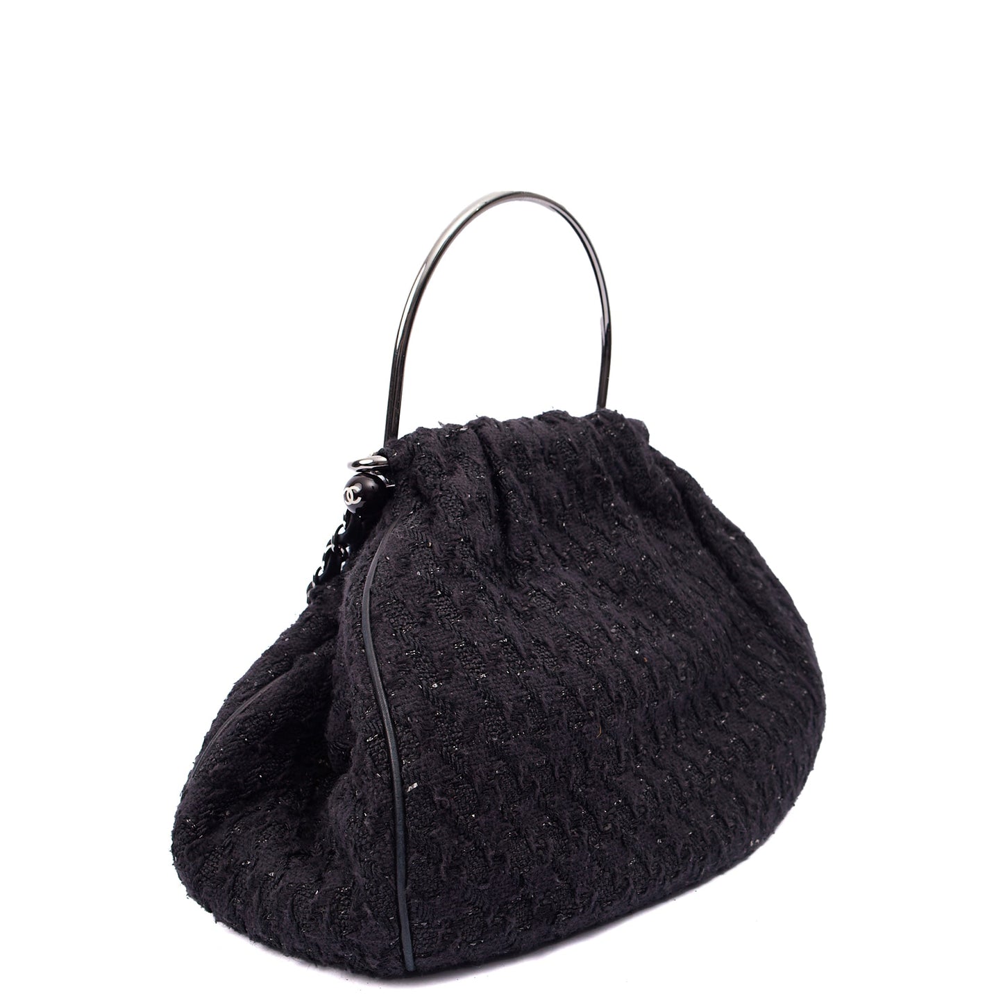 Chanel Top Handle Tweed Top Handle in Black, Fabric — Alternate View 9