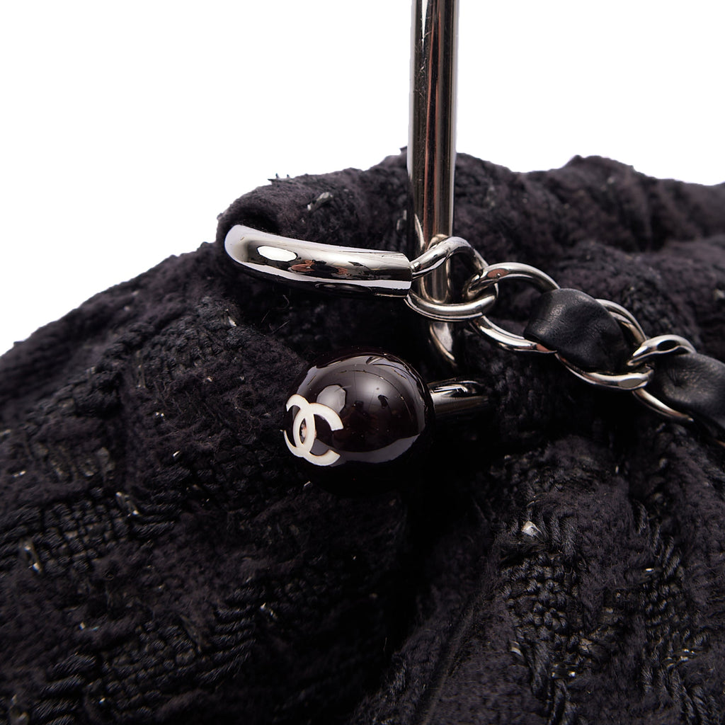 Chanel Top Handle Tweed Top Handle in Black, Fabric — Lifestyle View