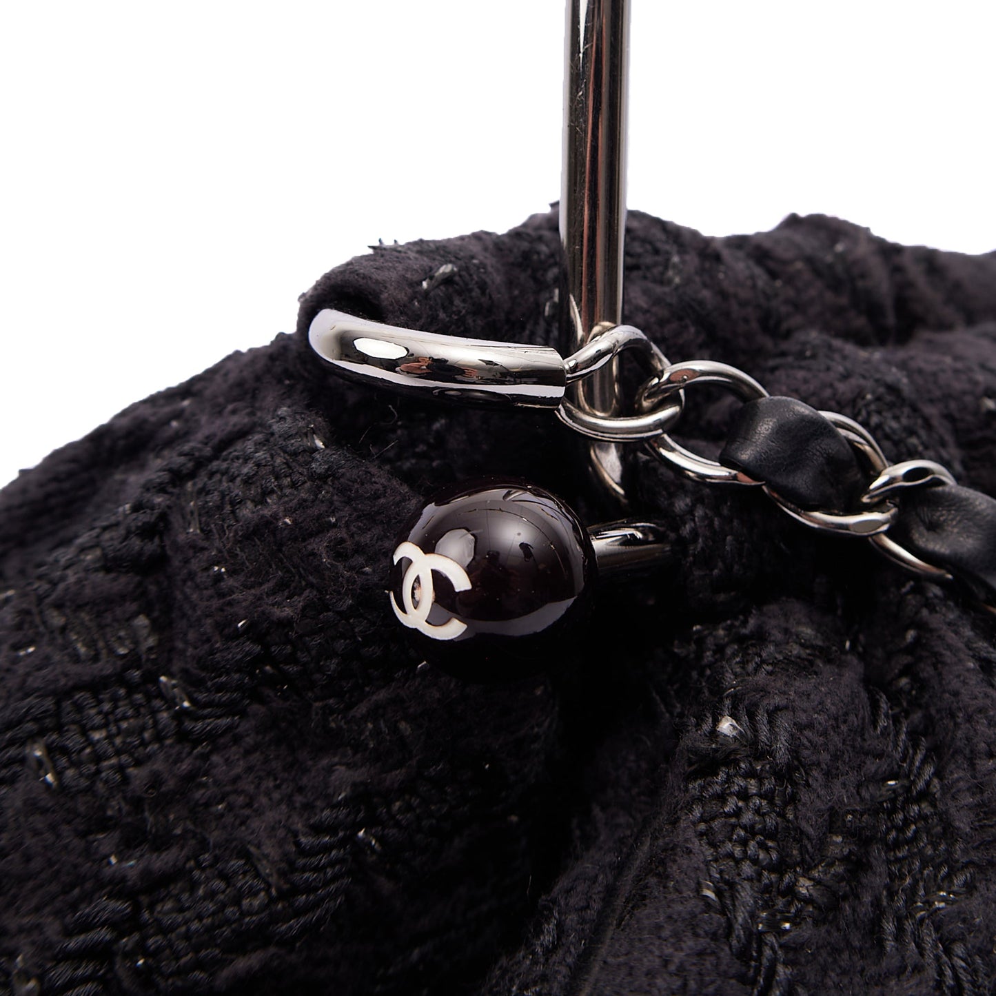 Chanel Top Handle Tweed Top Handle in Black, Fabric — Alternate View 13