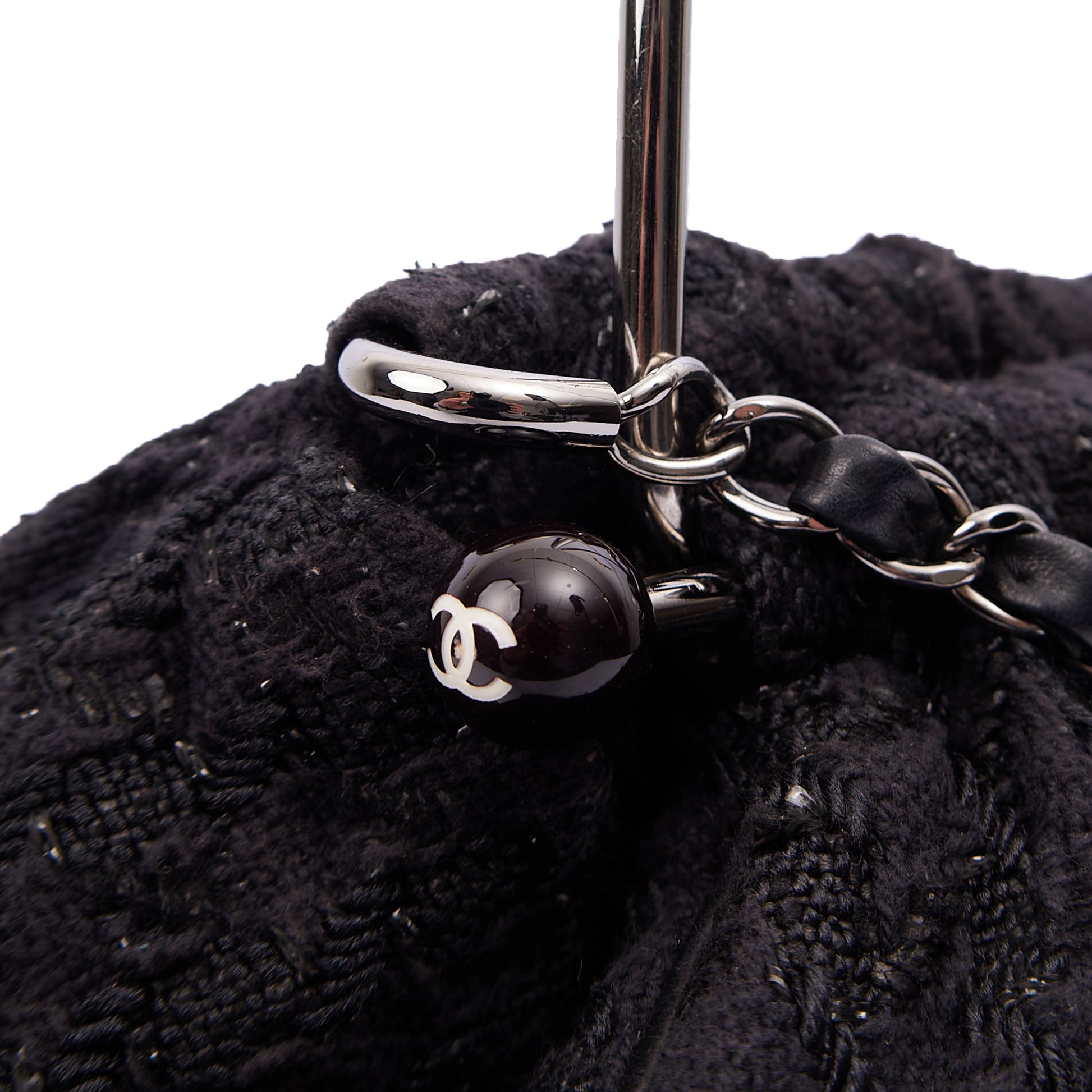 Chanel Top Handle Tweed Top Handle in Black, Fabric — Alternate View 13