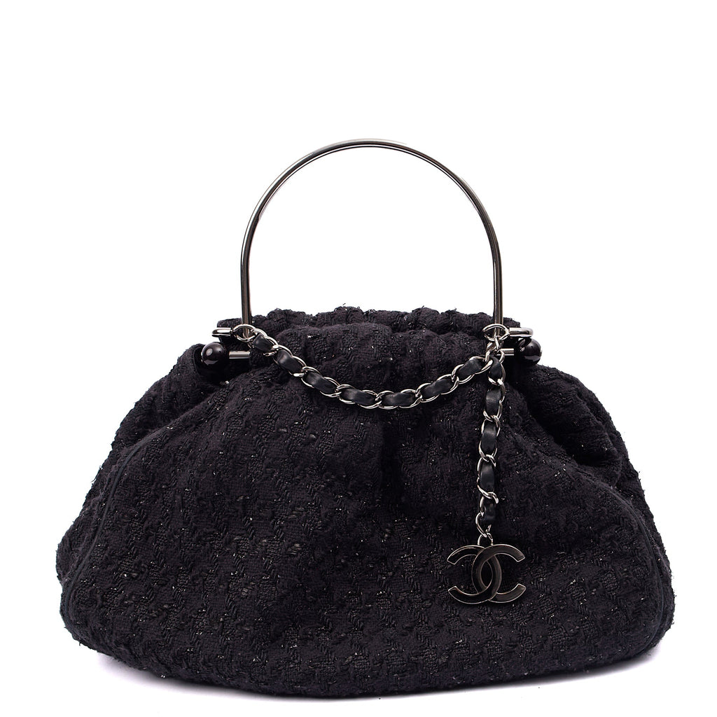Chanel Top Handle Tweed Top Handle in Black, Fabric — Alternate View 8