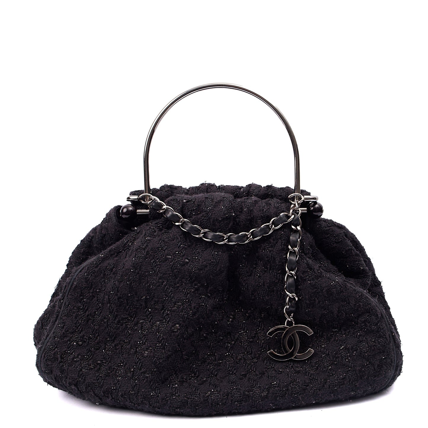 Chanel Top Handle Tweed Top Handle in Black, Fabric — Alternate View 8