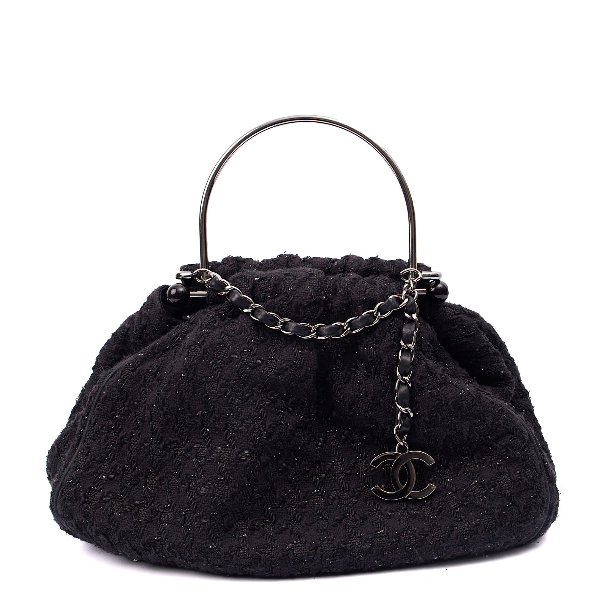 Chanel Top Handle Tweed Top Handle in Black, Fabric — Alternate View 8