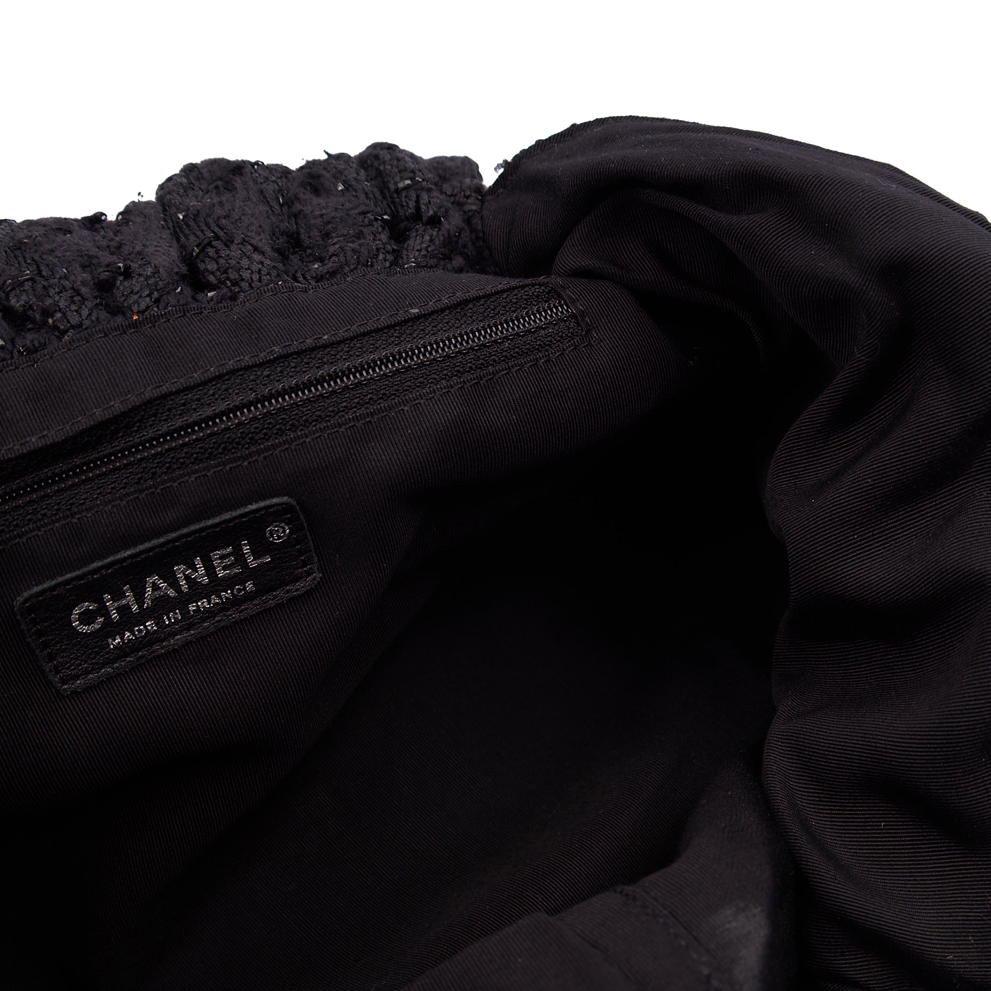 Chanel Top Handle Tweed Top Handle in Black, Fabric — Alternate View 7