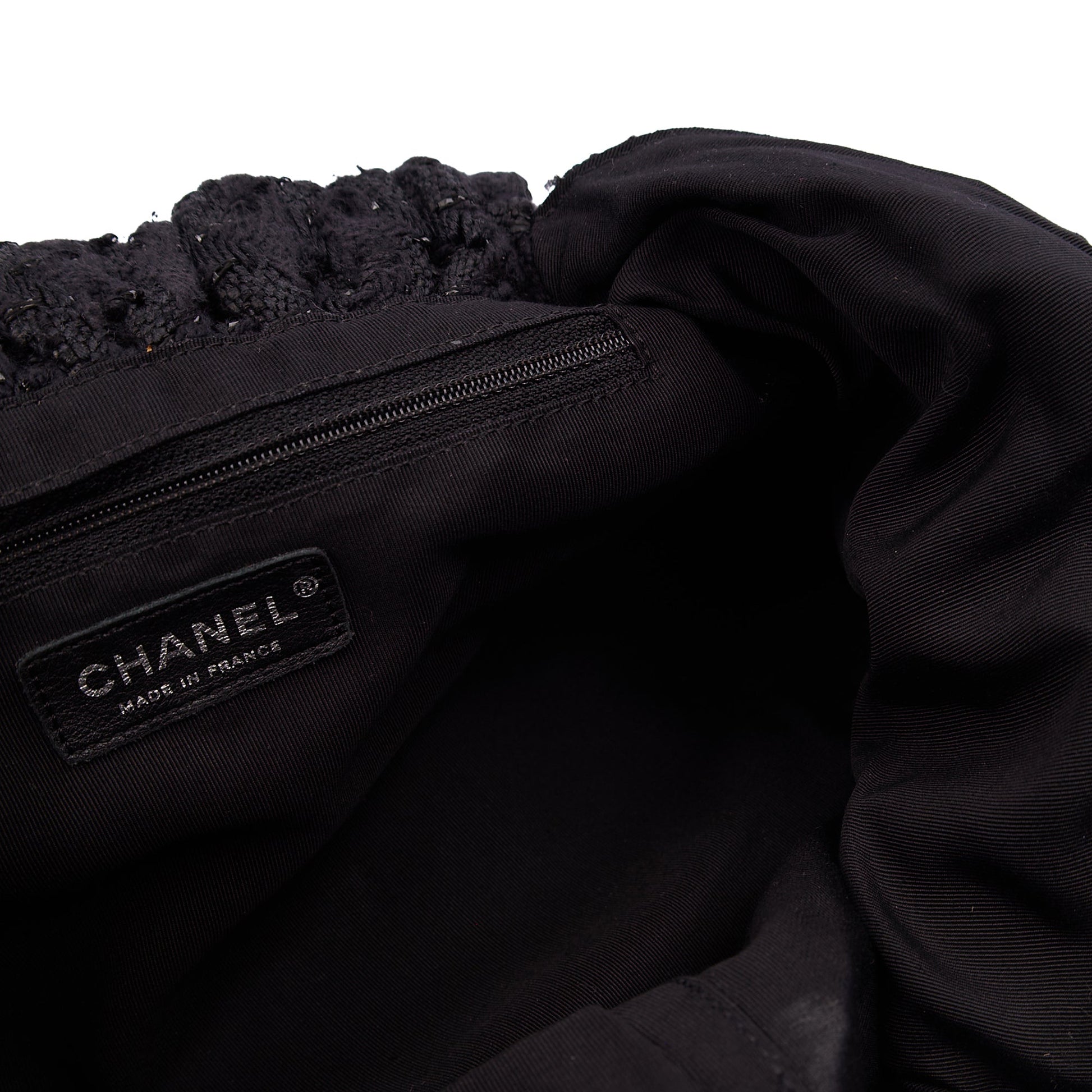 Chanel Top Handle Tweed Top Handle in Black, Fabric — Alternate View 14