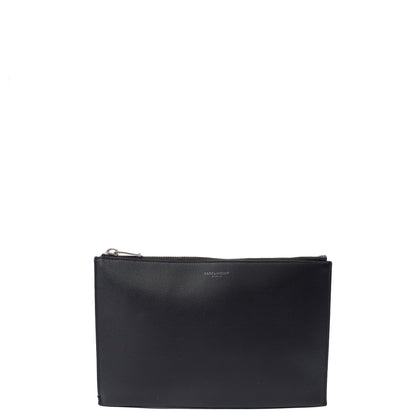 Saint Laurent Clutch Pouch in Black, Leather — Alternate View 15