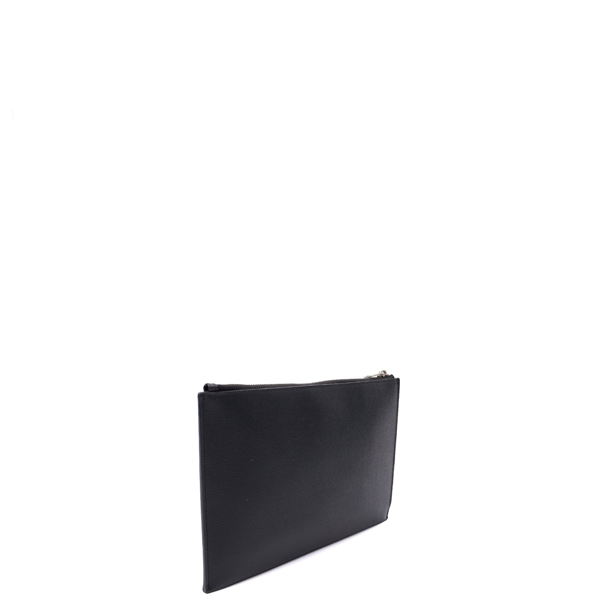 Saint Laurent Clutch Pouch in Black, Leather — Alternate View 16