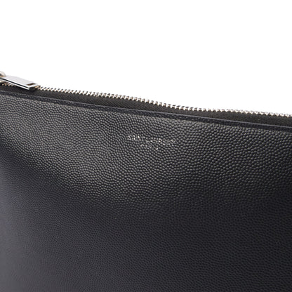 Saint Laurent Clutch Pouch in Black, Leather — Detail View