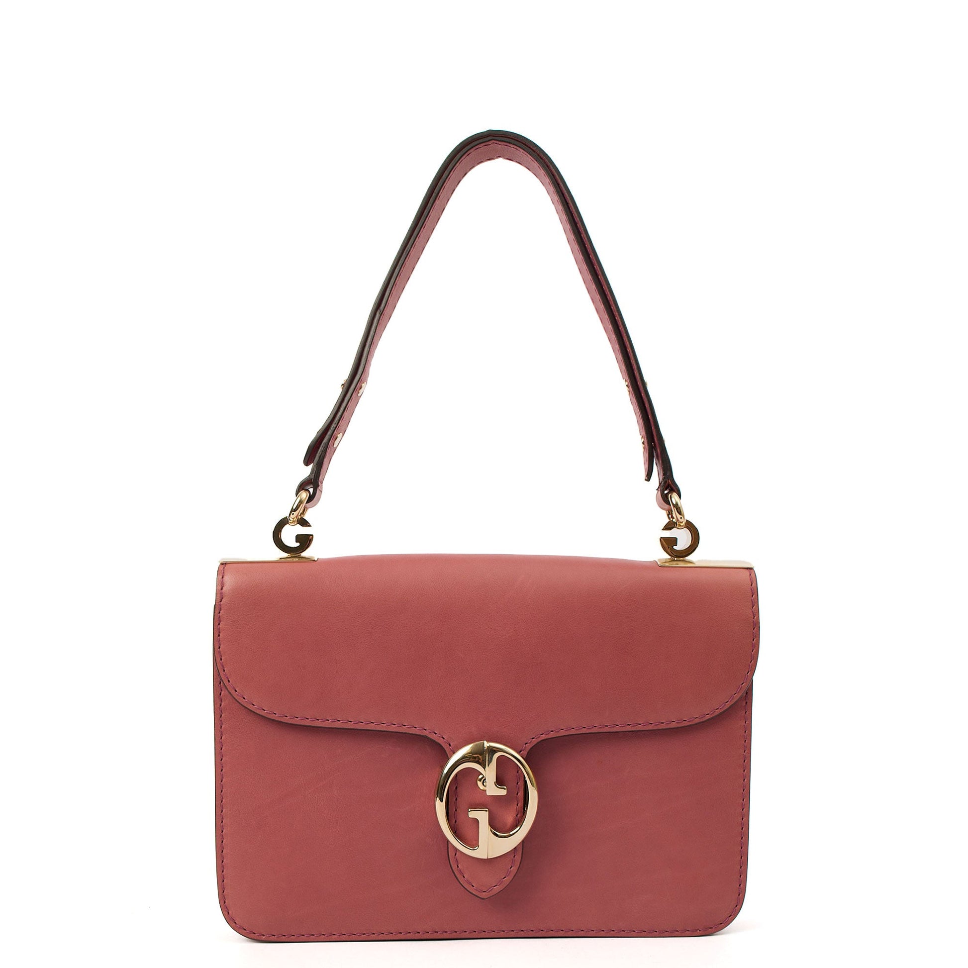 Gucci Shoulder Bag 1973 Crossbody in Pink, Leather — Front View