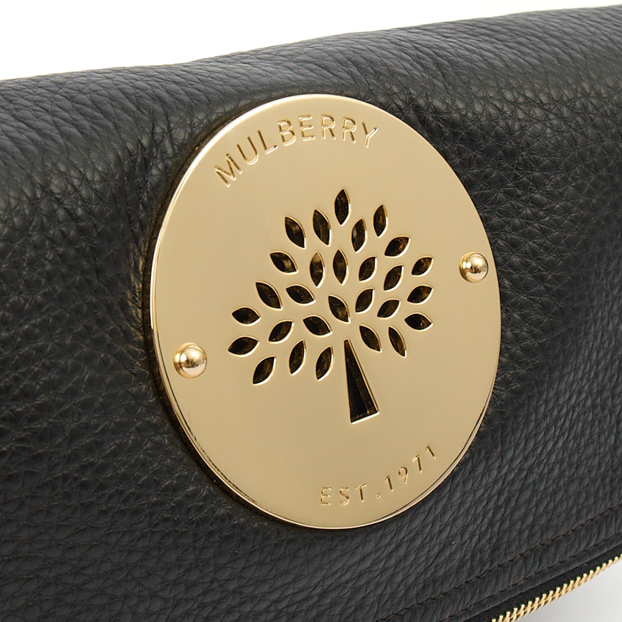 Mulberry Clutch Daria Pouch in Black, Calfskin Leather — Lifestyle View