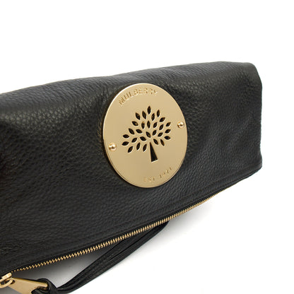 Mulberry Clutch Daria Pouch in Black, Calfskin Leather — Detail View