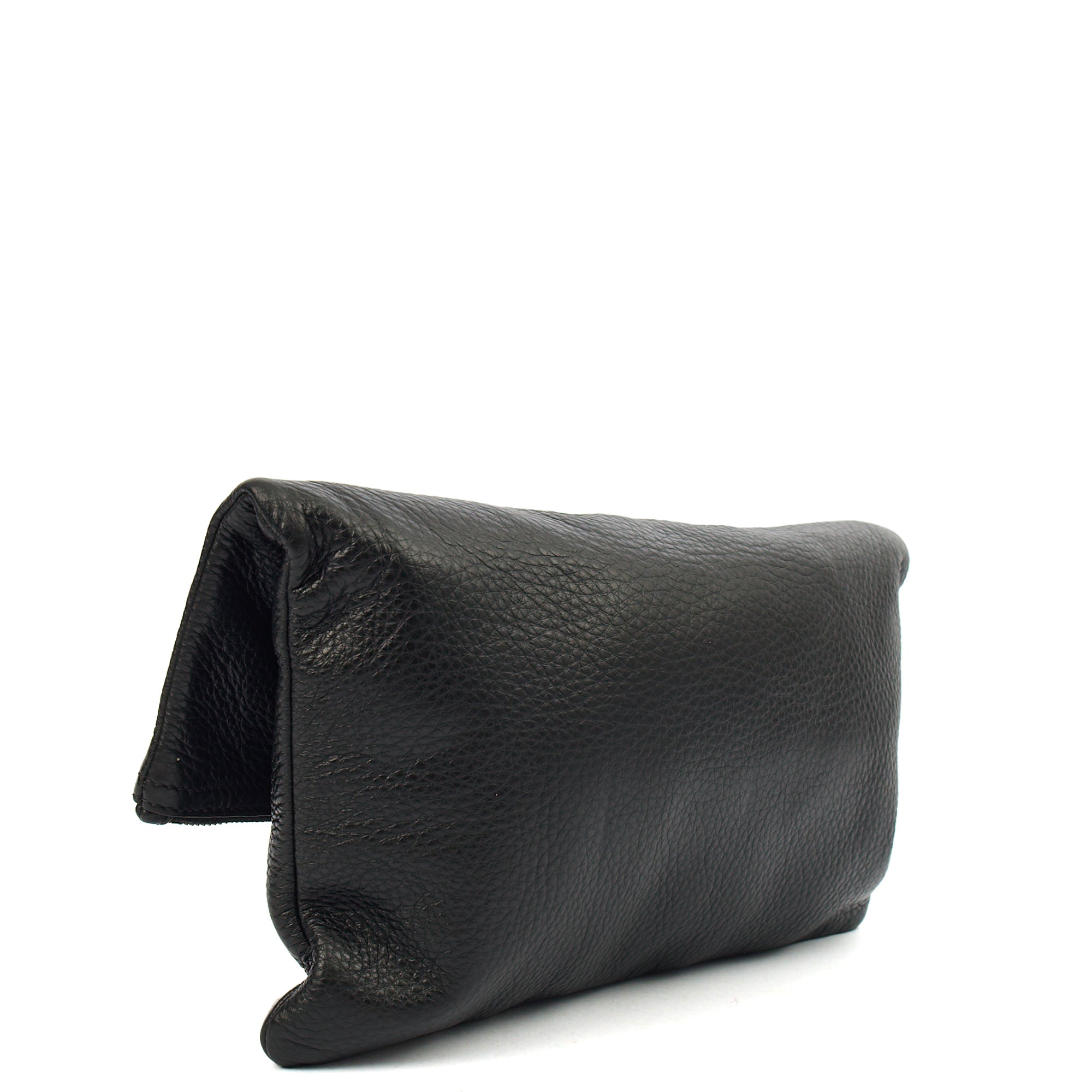 Mulberry Clutch Daria Pouch in Black, Calfskin Leather — Back View