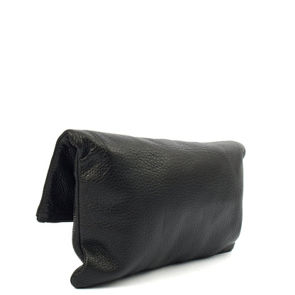Mulberry Clutch Daria Pouch in Black, Calfskin Leather — Back View