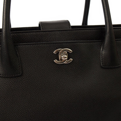 Chanel Tote Executive Cerf Shopper Tote in Black, Calfskin Leather — Side View