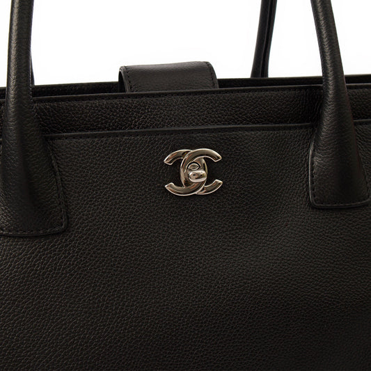 Chanel Tote Executive Cerf Shopper Tote in Black, Calfskin Leather — Side View