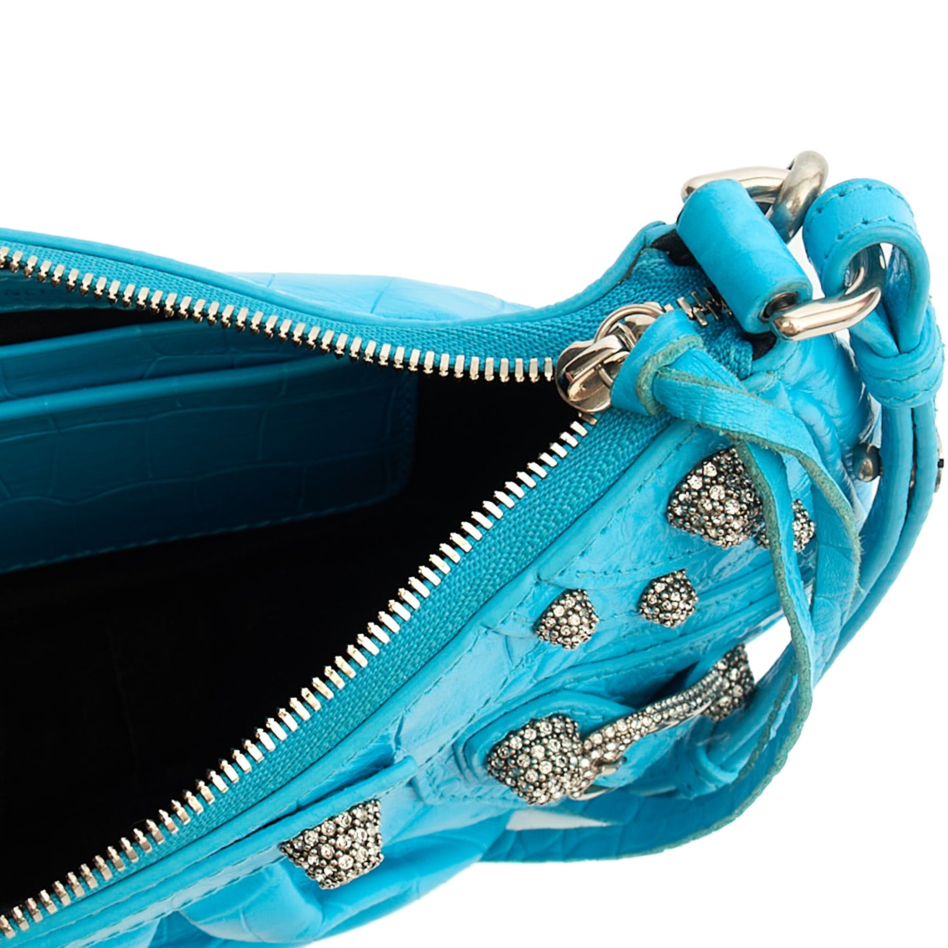 Balenciaga Cross Body Le Cagole S in Blue, Exotic Effect Leather — Alternate View 11