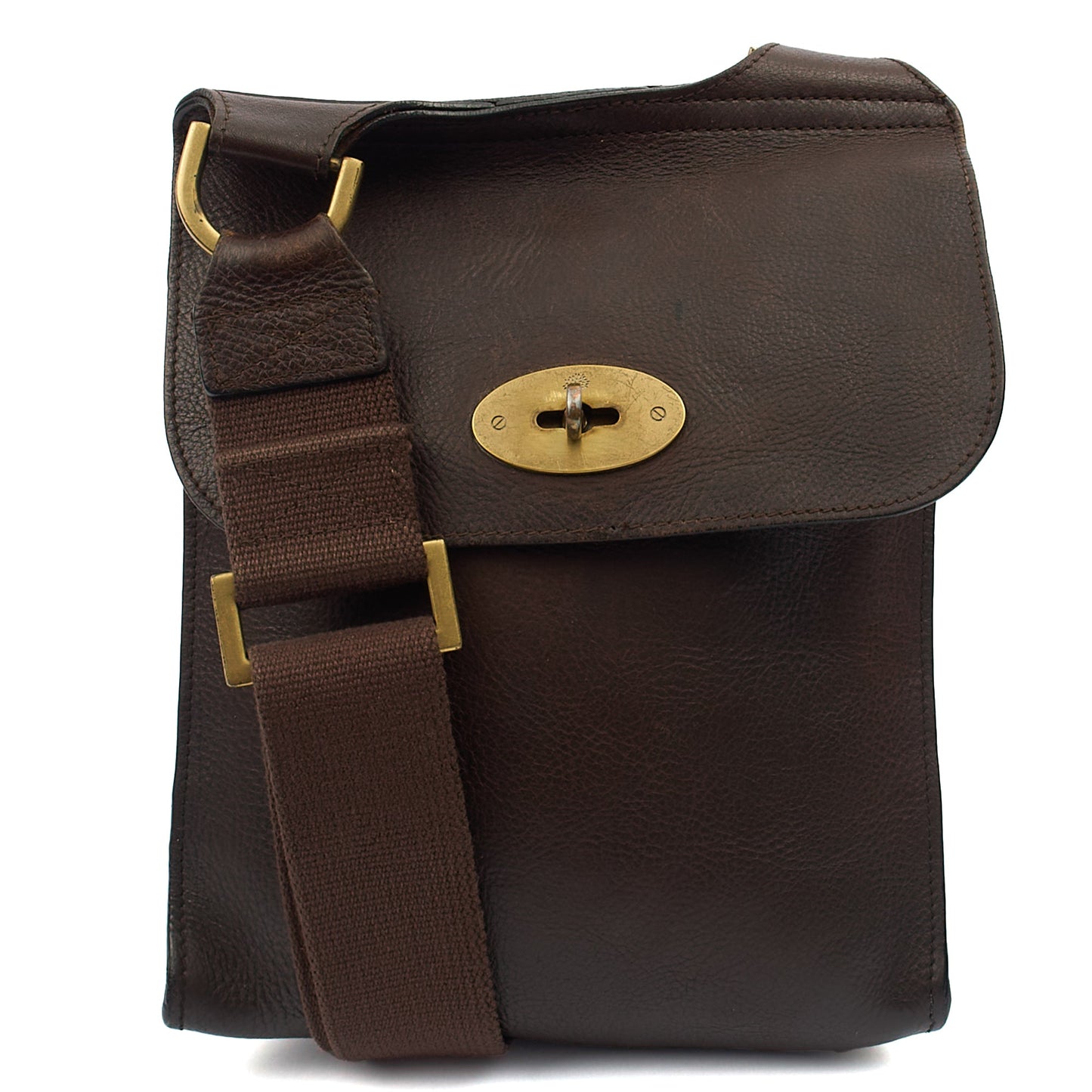 Mulberry Cross Body Antony in Brown, Calfskin Leather — Front View