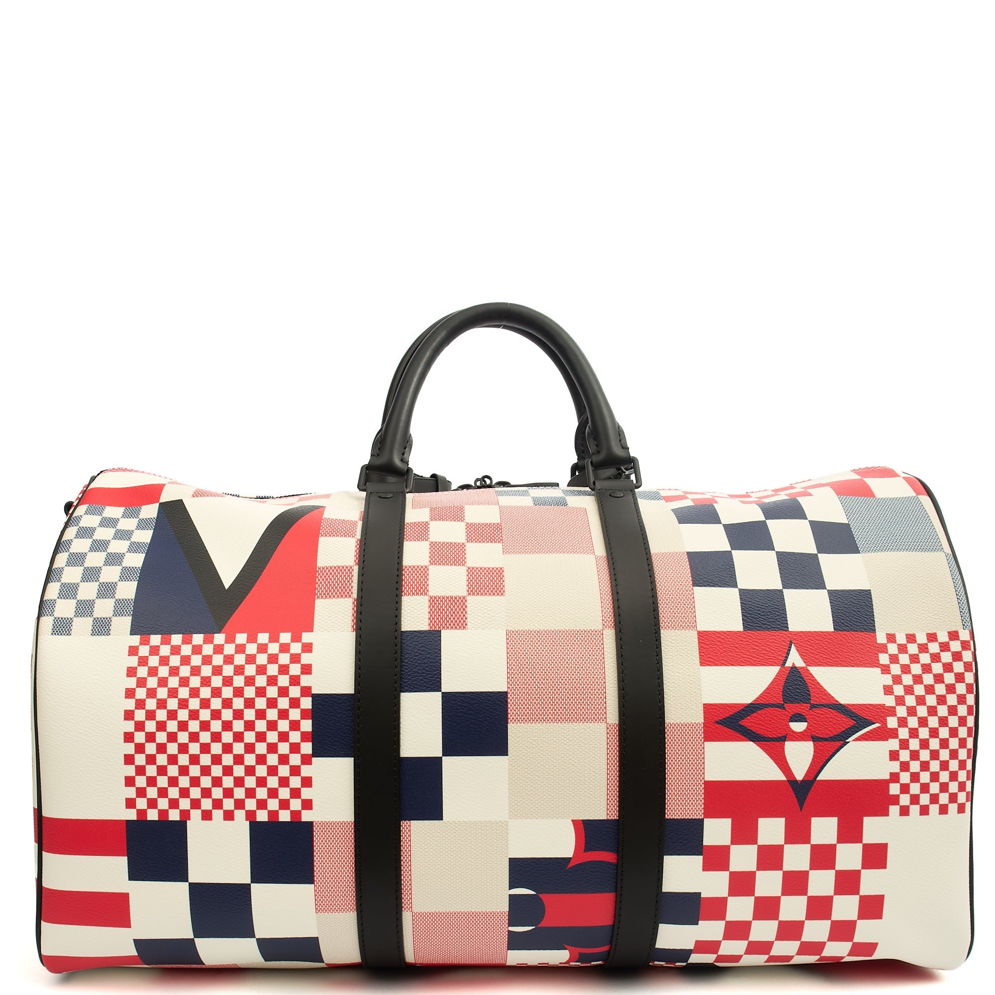 Louis Vuitton Keepall 50 Bandouliere America’s Cup collection in Multi, Canvas — Top View