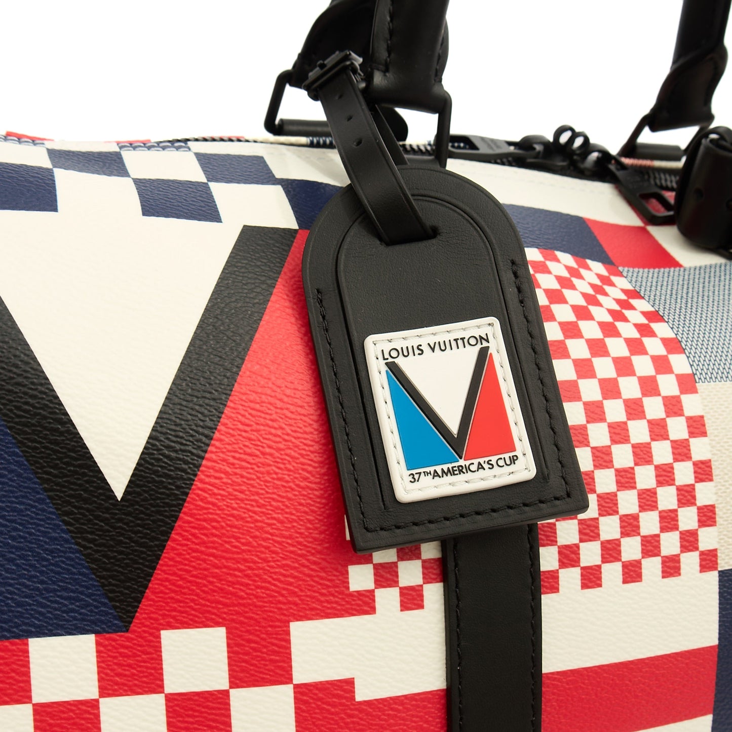 Louis Vuitton Keepall 50 Bandouliere America’s Cup collection in Multi, Canvas — Lifestyle View