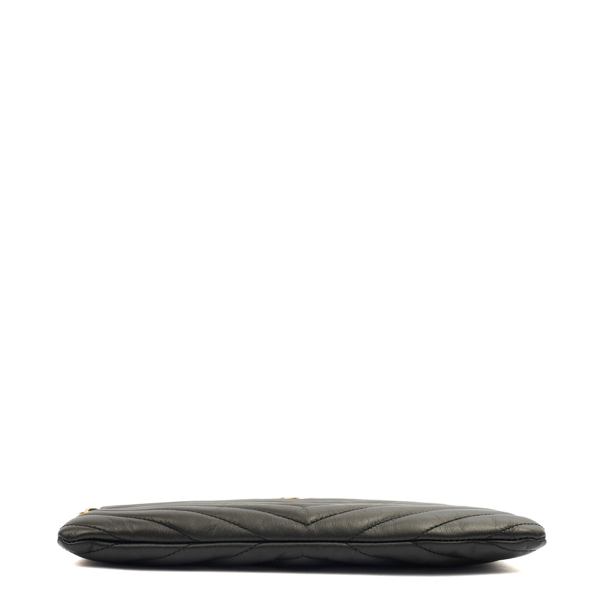 Saint Laurent Clutch Cassandre Zipped Pouch - Large in Black, Leather — Alternate View 12
