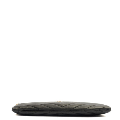 Saint Laurent Clutch Cassandre Zipped Pouch - Large in Black, Leather — Alternate View 12