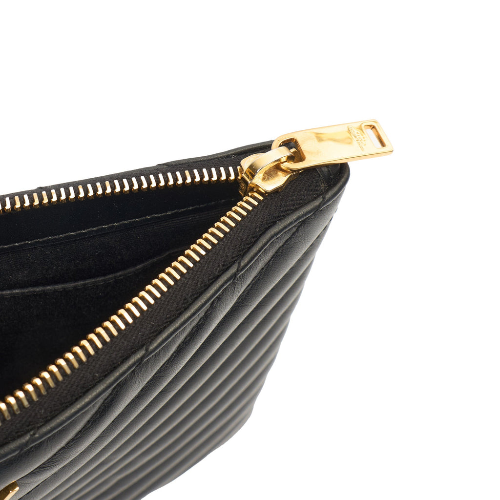 Saint Laurent Clutch Cassandre Zipped Pouch - Large in Black, Leather — Alternate View 7