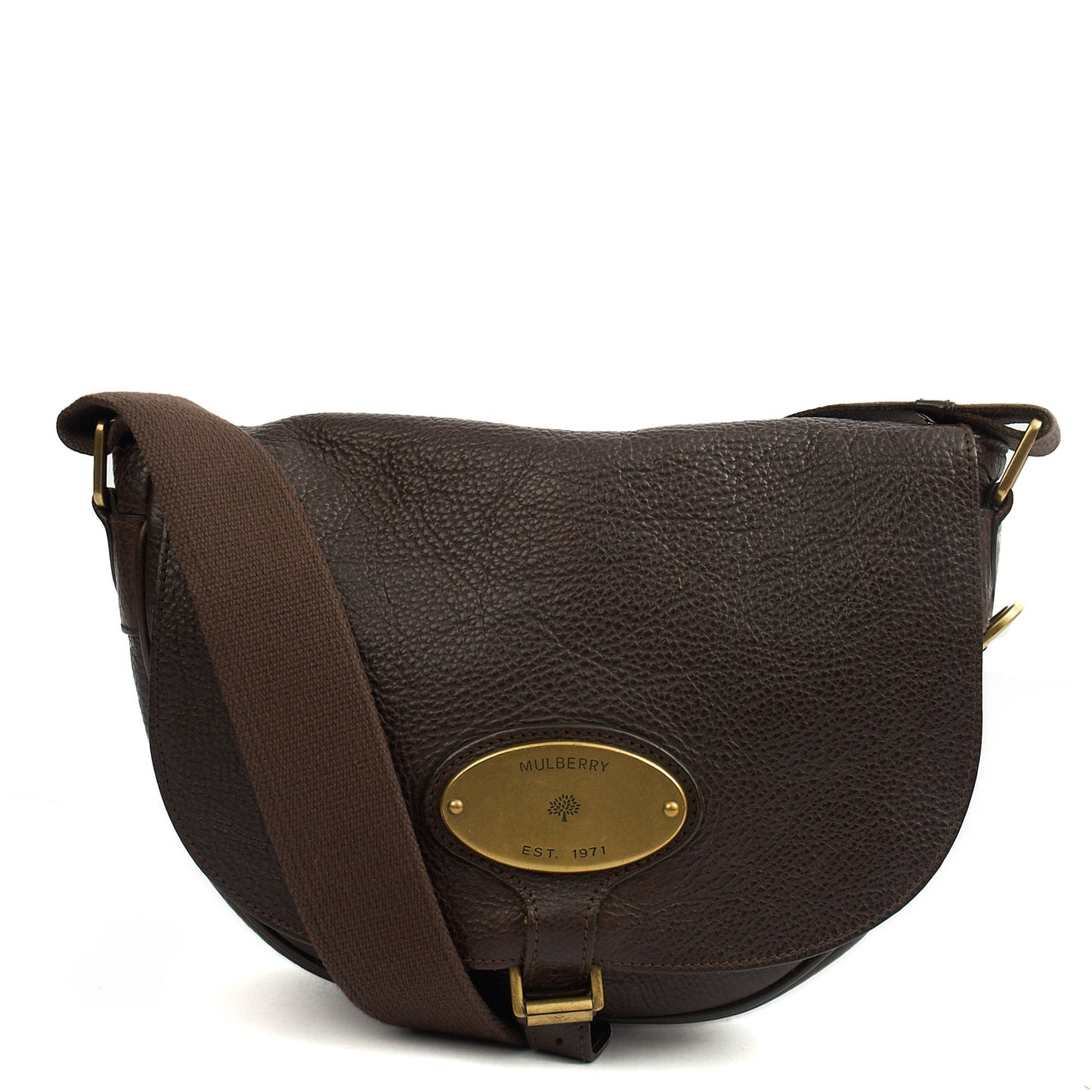Mulberry Cross Body Vintage Shoulder Bag in Brown, Calfskin Leather — Front View