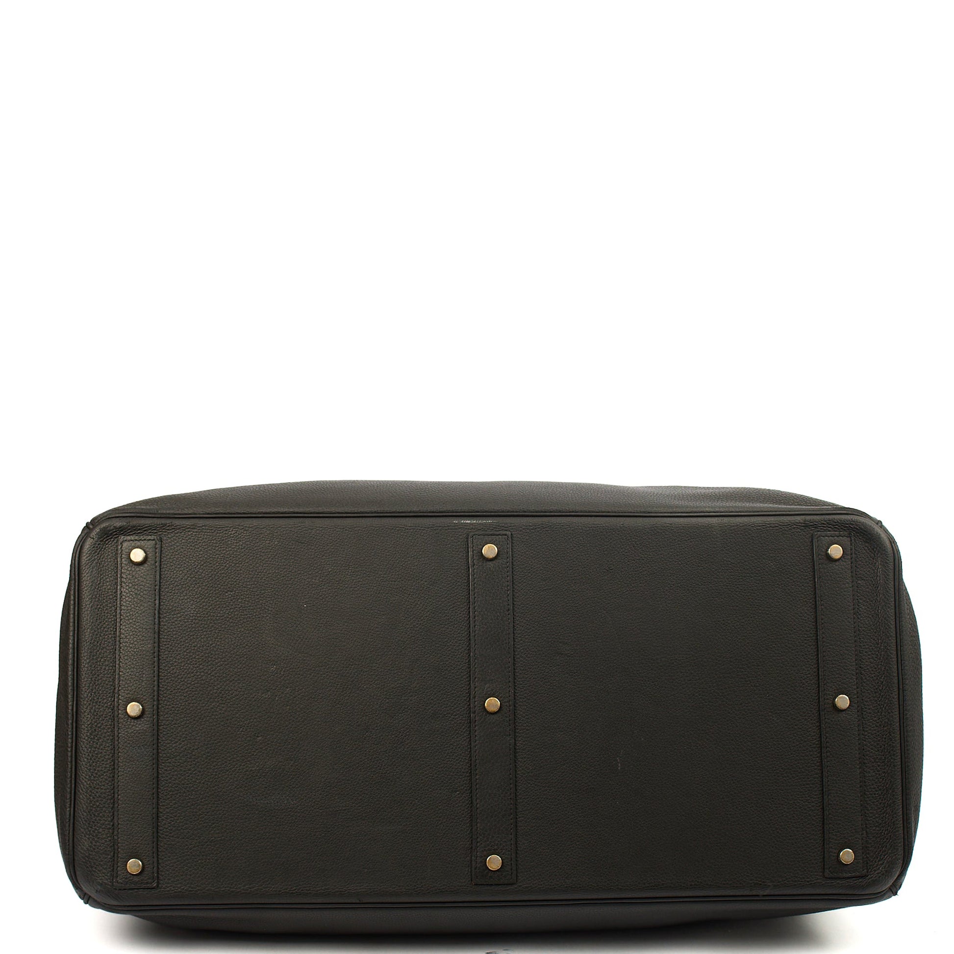 Hermes HAC 60 in Black, Togo Leather — Detail View