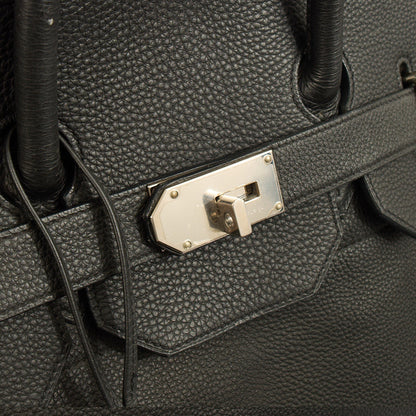 Hermes HAC 60 in Black, Togo Leather — Side View