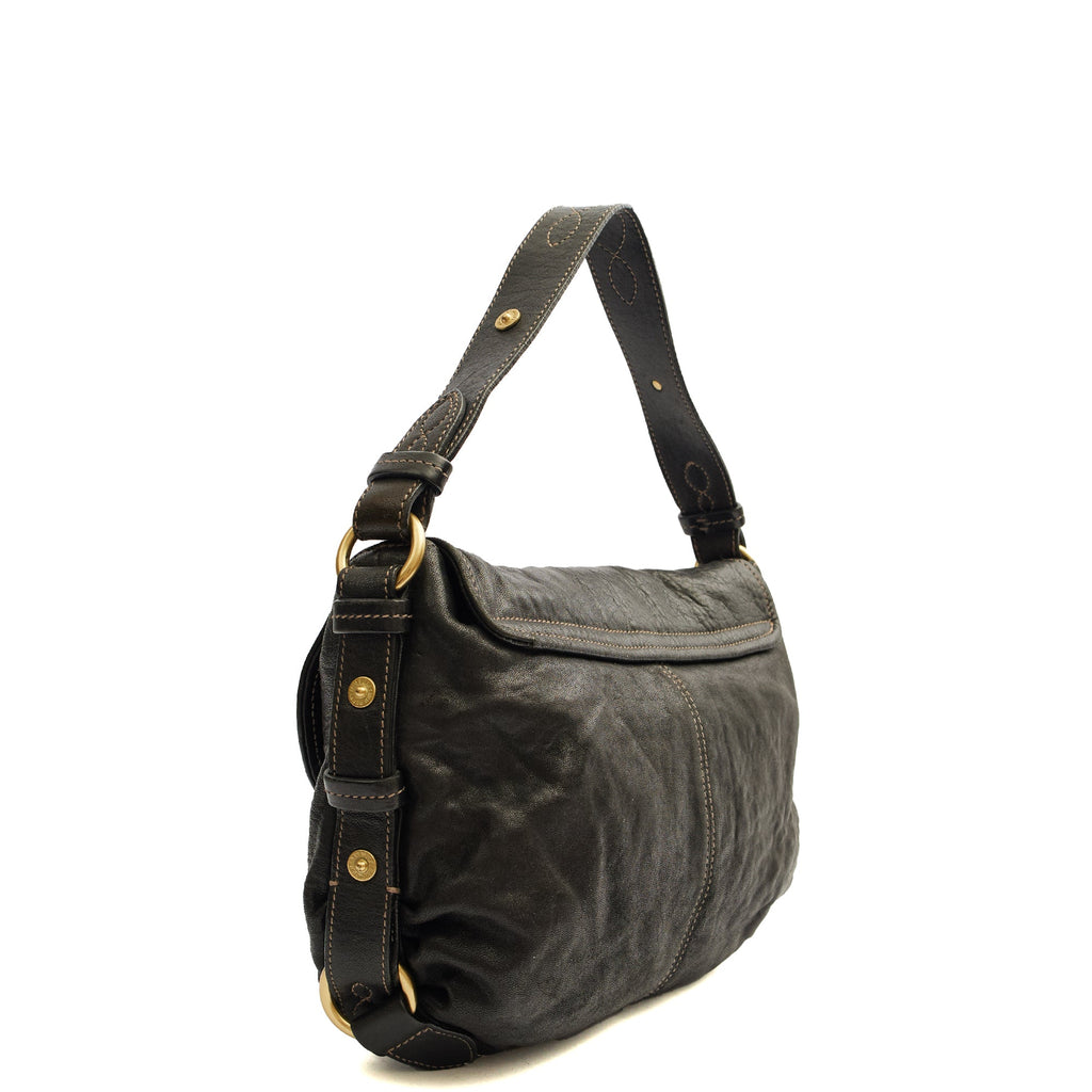 Mulberry Shoulder Bag Hayden in Black, Calfskin Leather — Side View