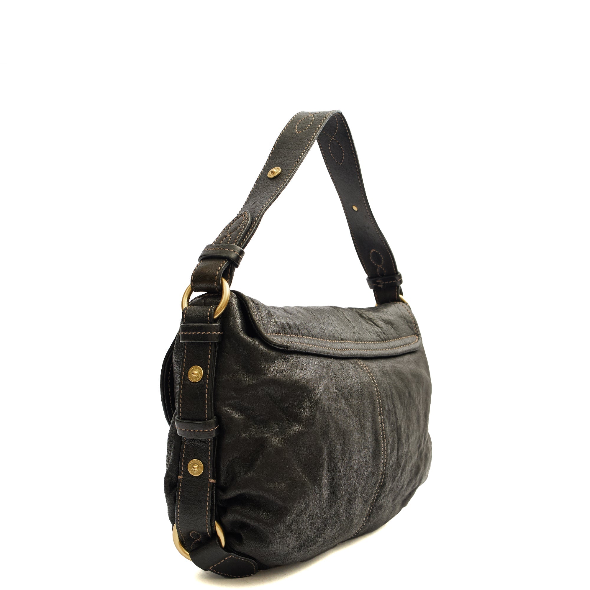 Mulberry Shoulder Bag Hayden in Black, Calfskin Leather — Side View