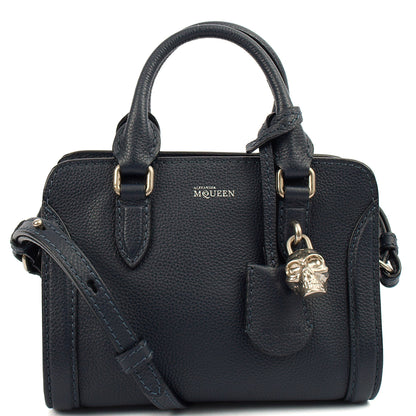 Alexander McQueen Cross Body Skull Bag - Small in Navy, Leather — Alternate View 7