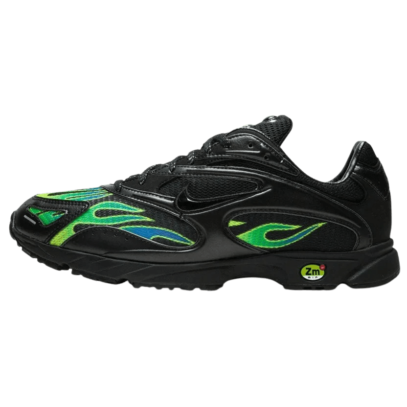 Supreme x Nike Zoom Streak Spectrum Plus Black Volt — UK 3 | EU 35.5 | US 3.5 — Front View