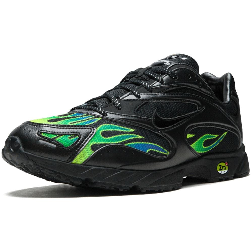 Supreme x Nike Zoom Streak Spectrum Plus Black Volt — UK 3 | EU 35.5 | US 3.5 — Top View