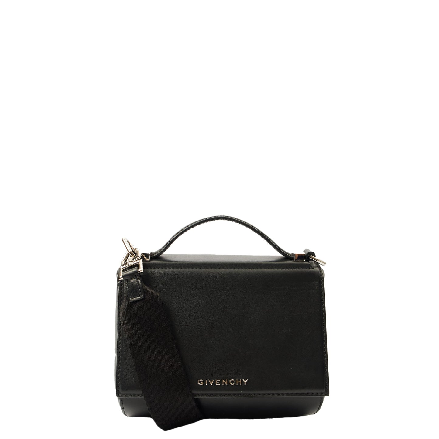 Givenchy Top Handle Pandora Box - Mini in Black, Box Calfskin — Front View
