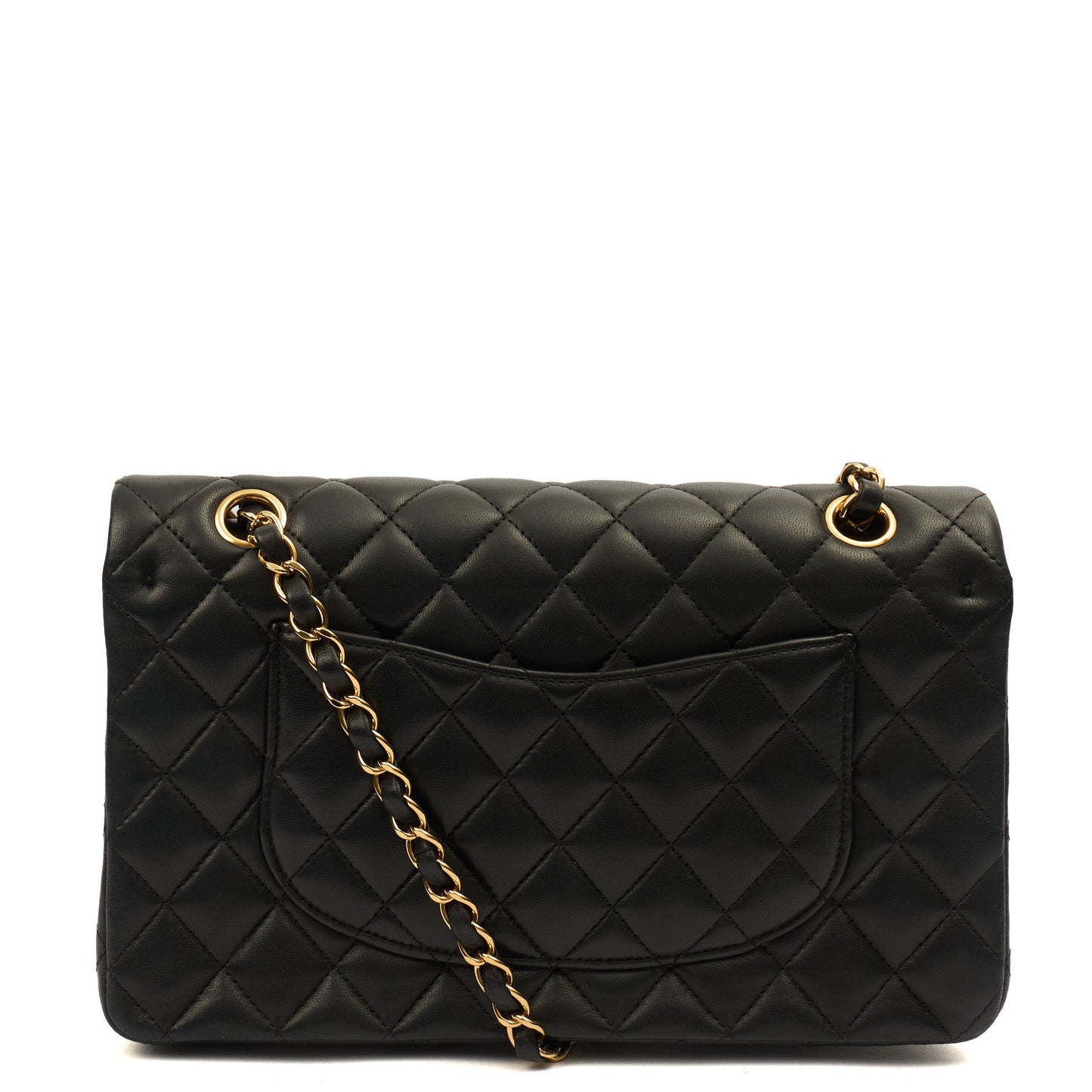 Chanel Classic Double Flap - Medium in Black, Lambskin Leather — Top View