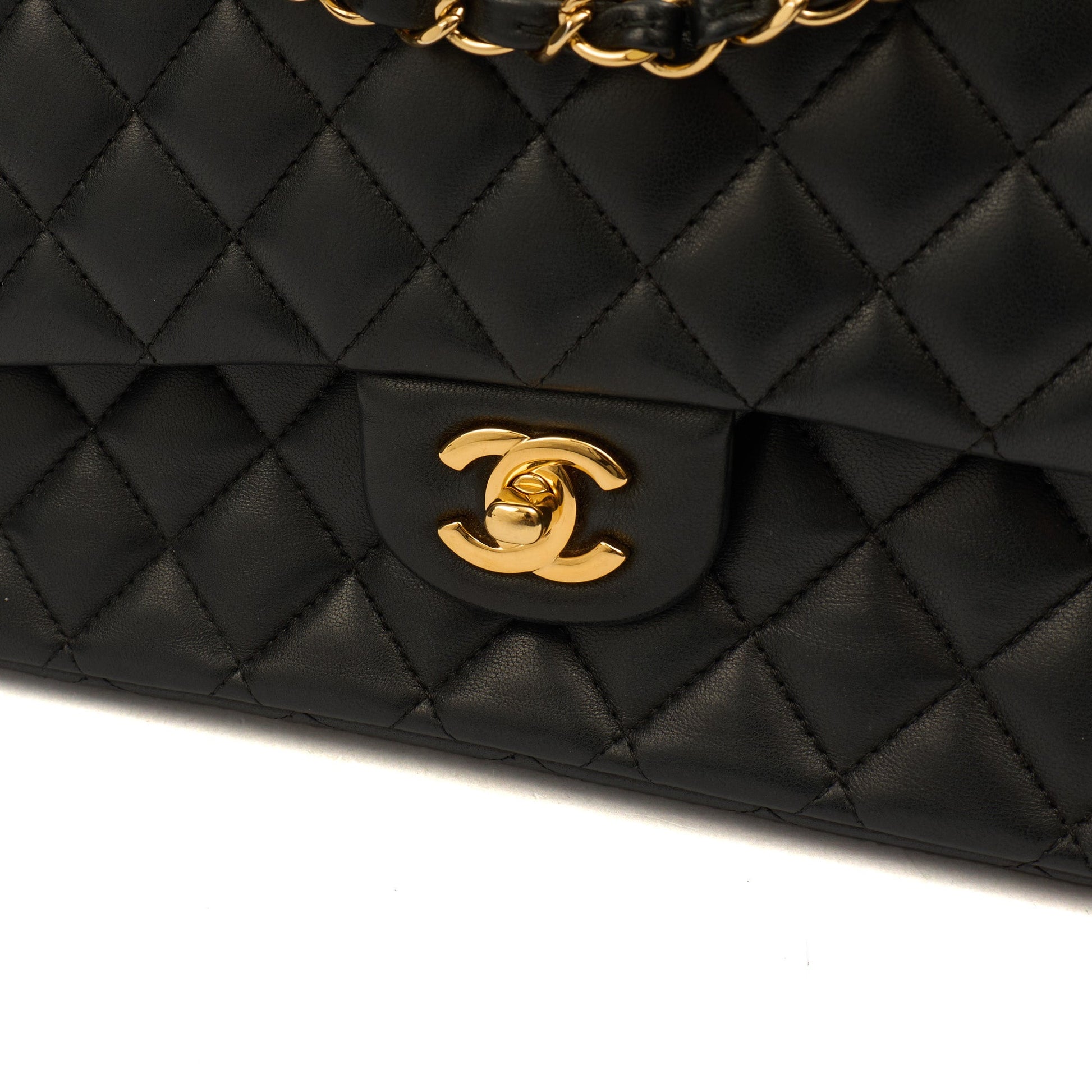 Chanel Classic Double Flap - Medium in Black, Lambskin Leather — Alternate View 7