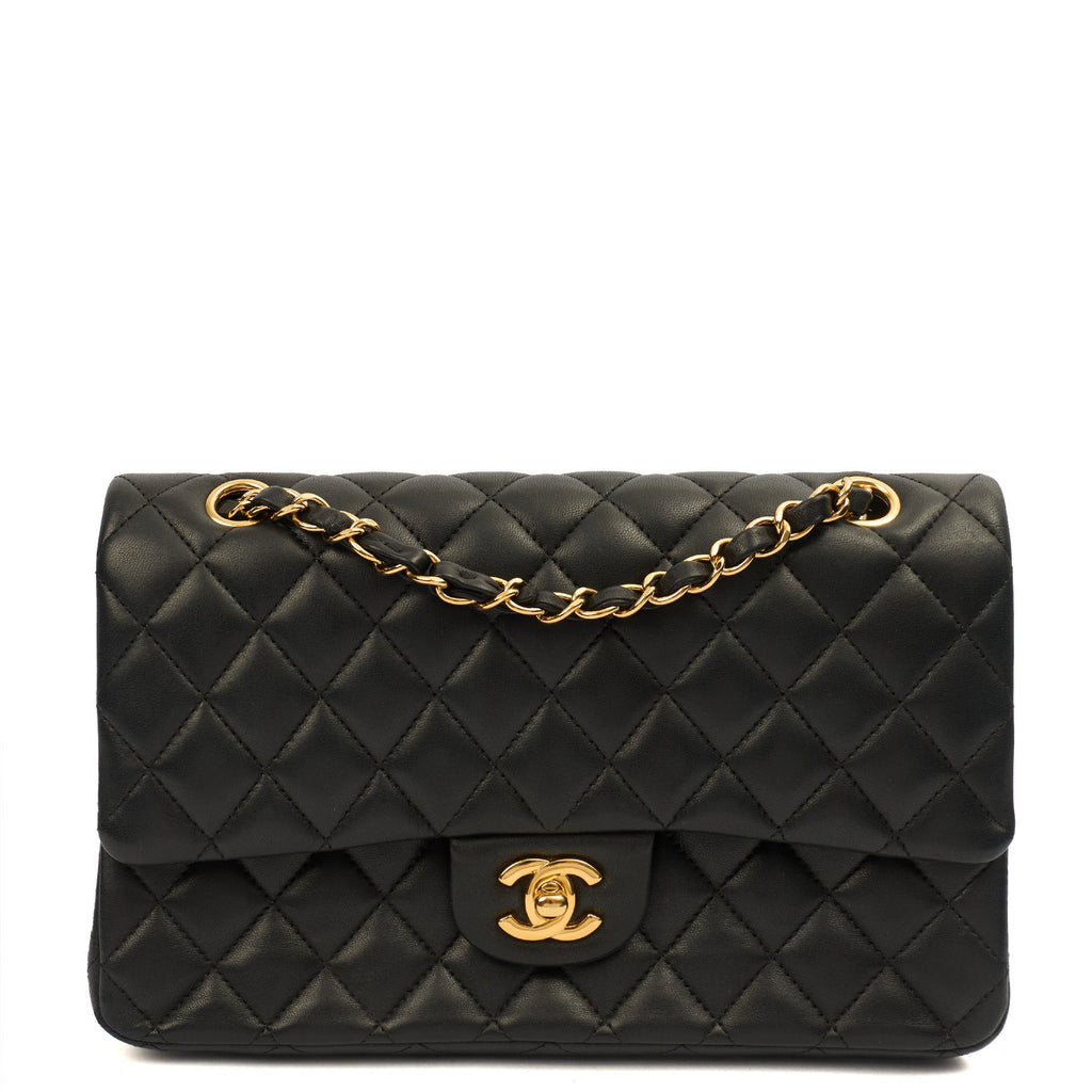Chanel Classic Double Flap - Medium in Black, Lambskin Leather — Front View