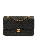 Chanel Classic Double Flap - Medium in Black, Lambskin Leather — Front View