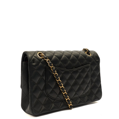 Chanel Classic Double Flap - Medium in Black, Lambskin Leather — Back View