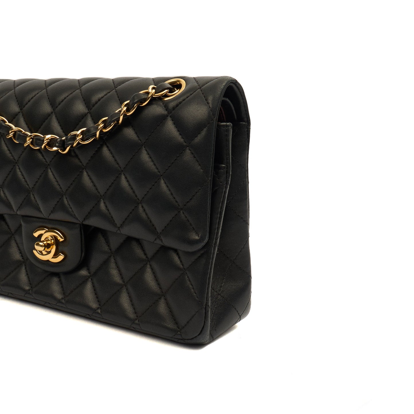 Chanel Classic Double Flap - Medium in Black, Lambskin Leather — Lifestyle View