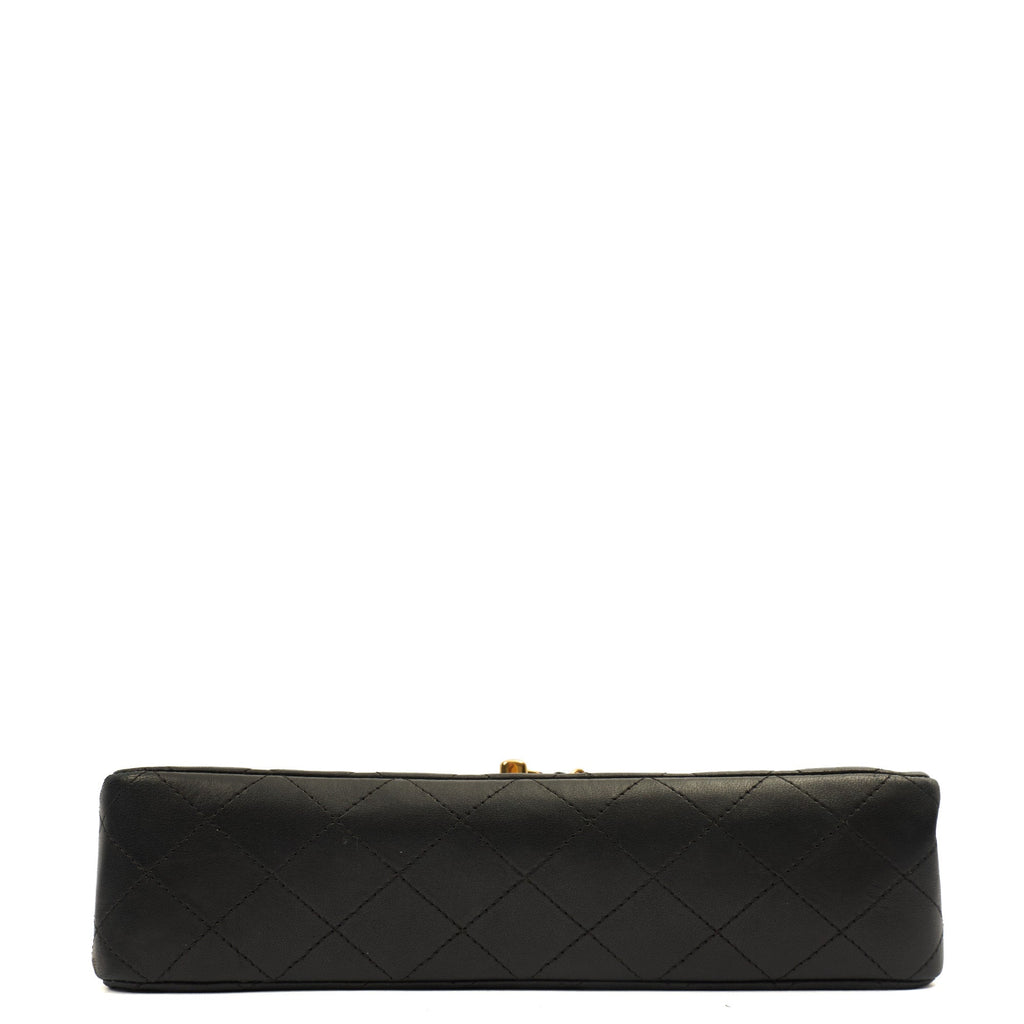 Chanel Classic Double Flap - Medium in Black, Lambskin Leather — Detail View