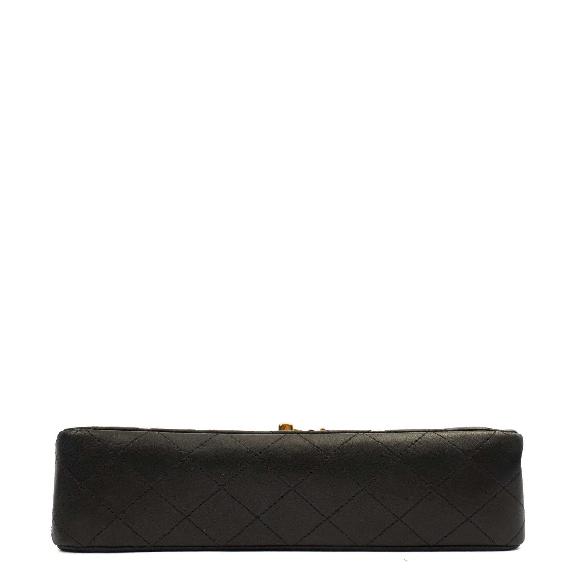 Chanel Classic Double Flap - Medium in Black, Lambskin Leather — Detail View